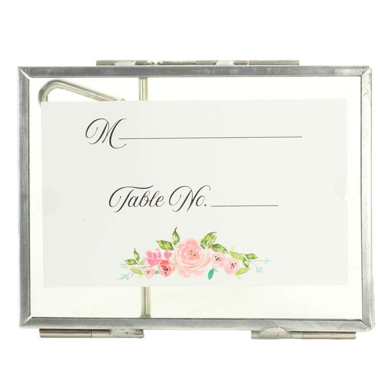 Cadre photo flottant en verre pressé, argent