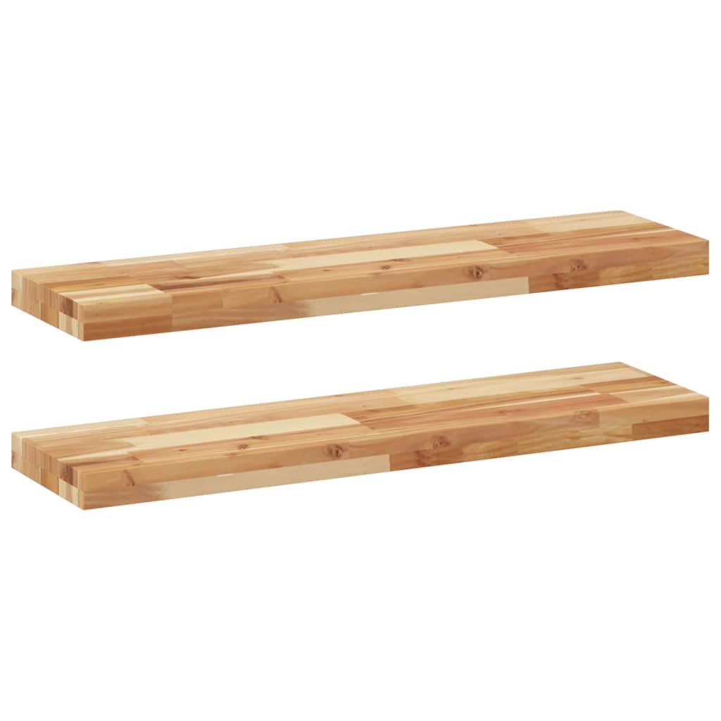 Floating Shelves 2 Pcs 60X40x4 Cm Oil Finished Solid Wood Acacia