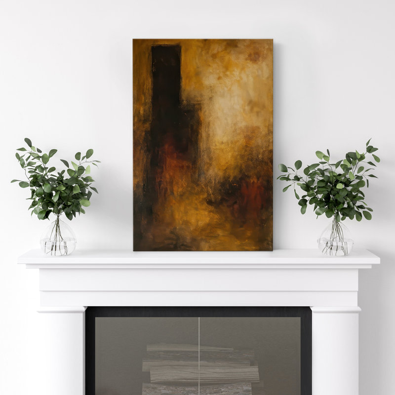 Impression sur toile abstraite neutre sur toile pour décoration de salon, H 36 po x l 24 po, Sans cadre, Toile tendue