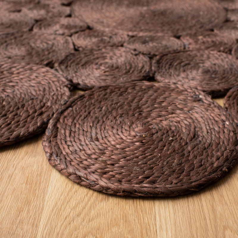 Duvall Natural Fiber Hand Woven Jute Solid Color Rug, Round 4'