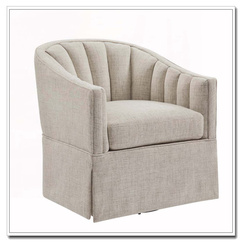 Fauteuil d'appoint pivotant à jupe, Ivoire ivoire