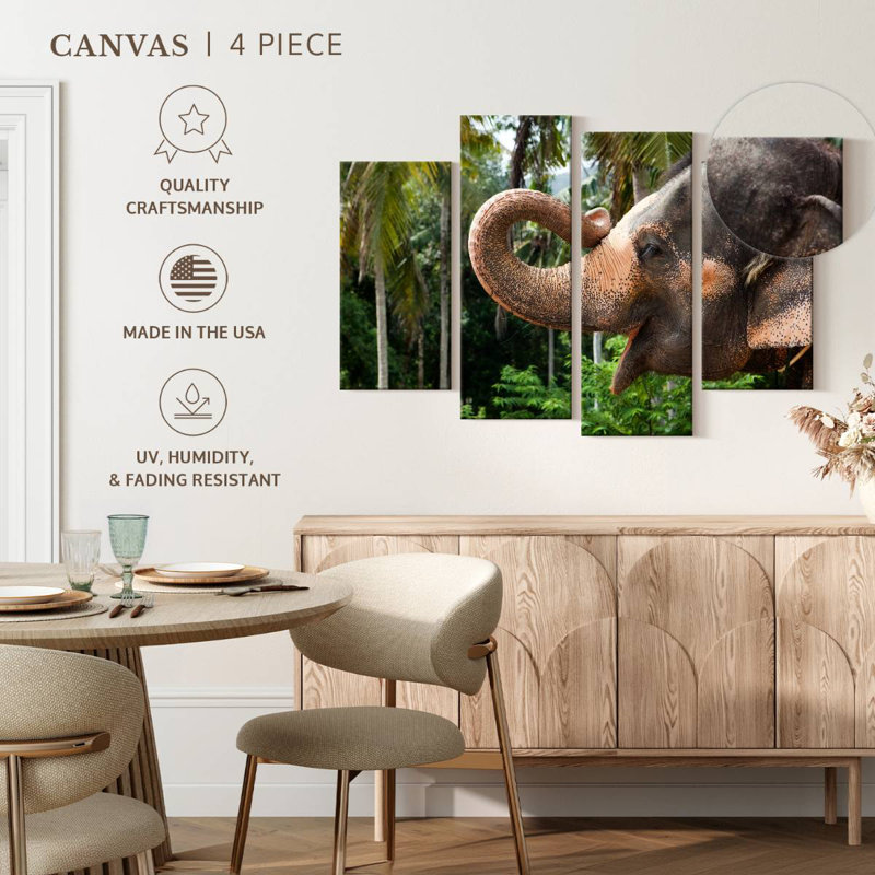 Brampt Smiling Asian Elephant, 27" H x 43" W