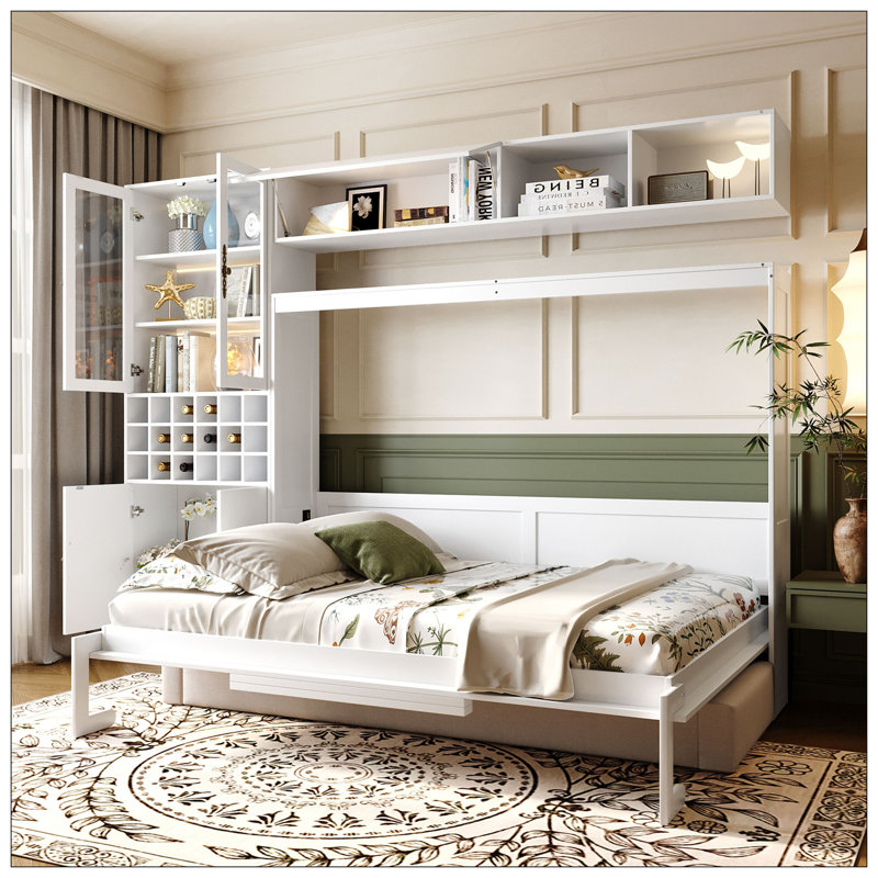 Lit pour chambre à coucher, Double, Blanc