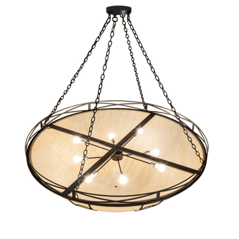 Cochise 8 - Light Wrought Iron Bowl Pendant