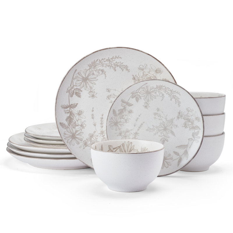 Pfaltzgraff Enchanted Bloom 12-Piece Dinnerware Set, Service For 4
