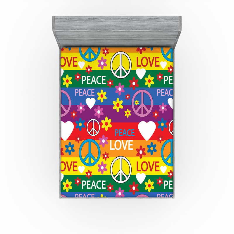 Ensemble de 2 draps-hippies Ambesonne, Drap-housse de taille très grand