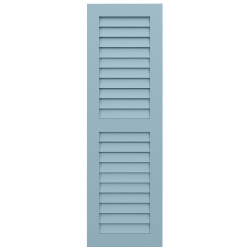 EnduraCore Composite Two Equal Louvre Shutters, 18"W, Peaceful Blue, 36"H