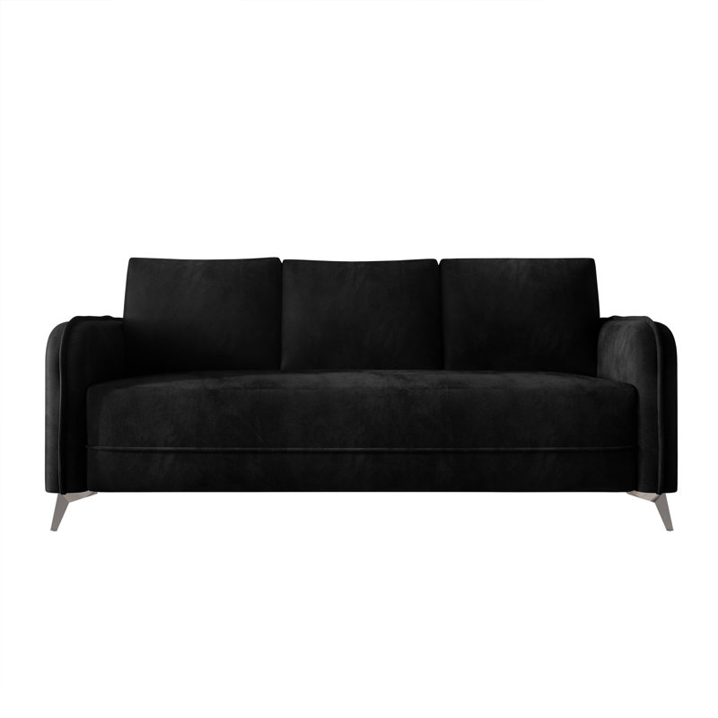 Belmont Velvet Upholstered Sofa, Black