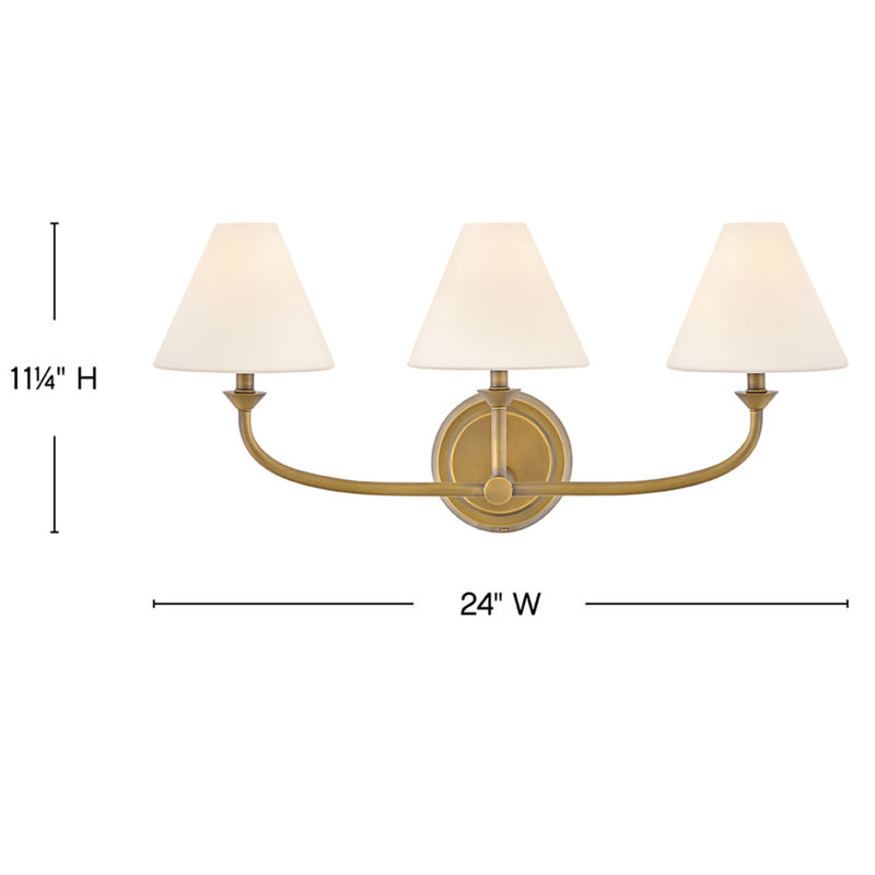 Greta 3 Light Opal Glass Vanity Light by Hinkley, Gold