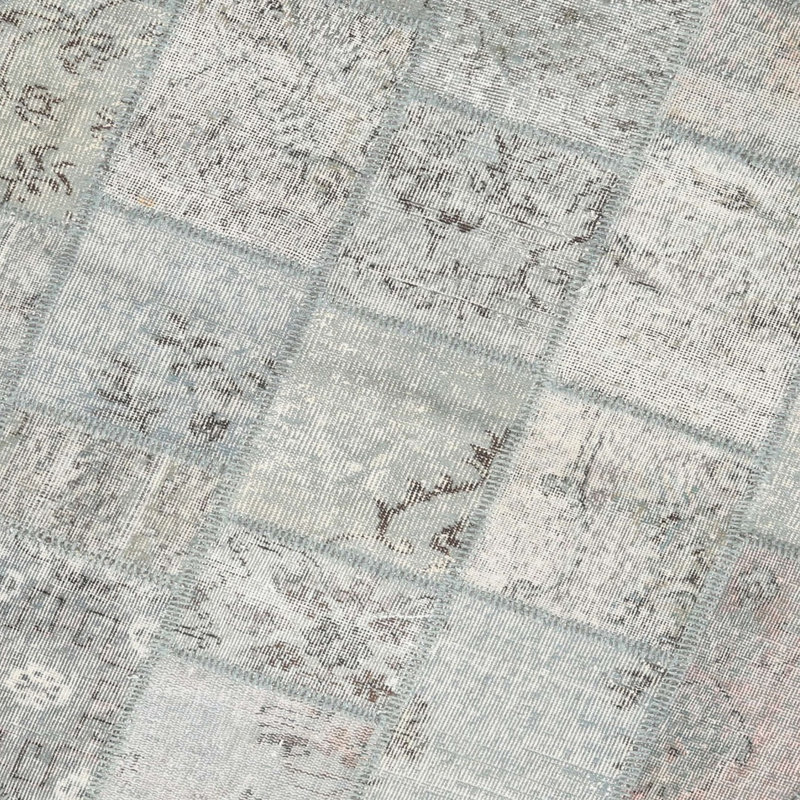 Tapis contemporain beige / gris, Carré 7 pi