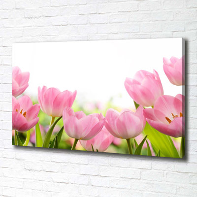Pink Tulips - Wrapped Canvas Print
