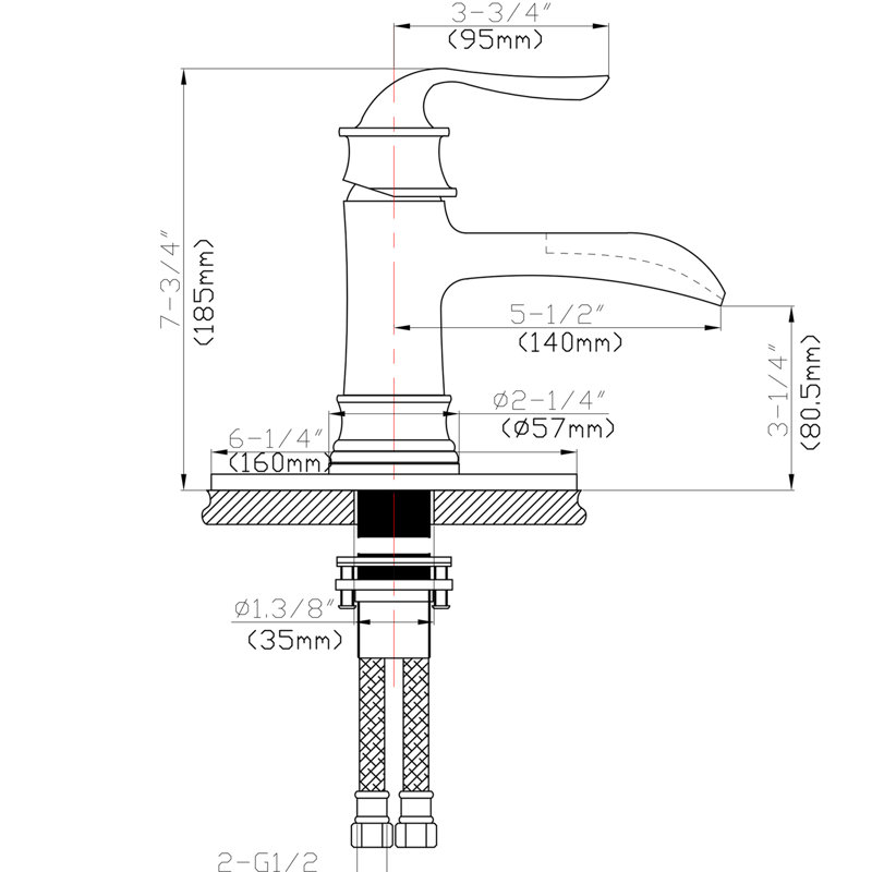 Robinet de lavabo de salle de bain Modern