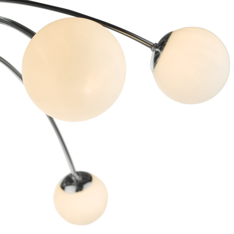 Silvia Glass Semi Flush Mount, Chrome