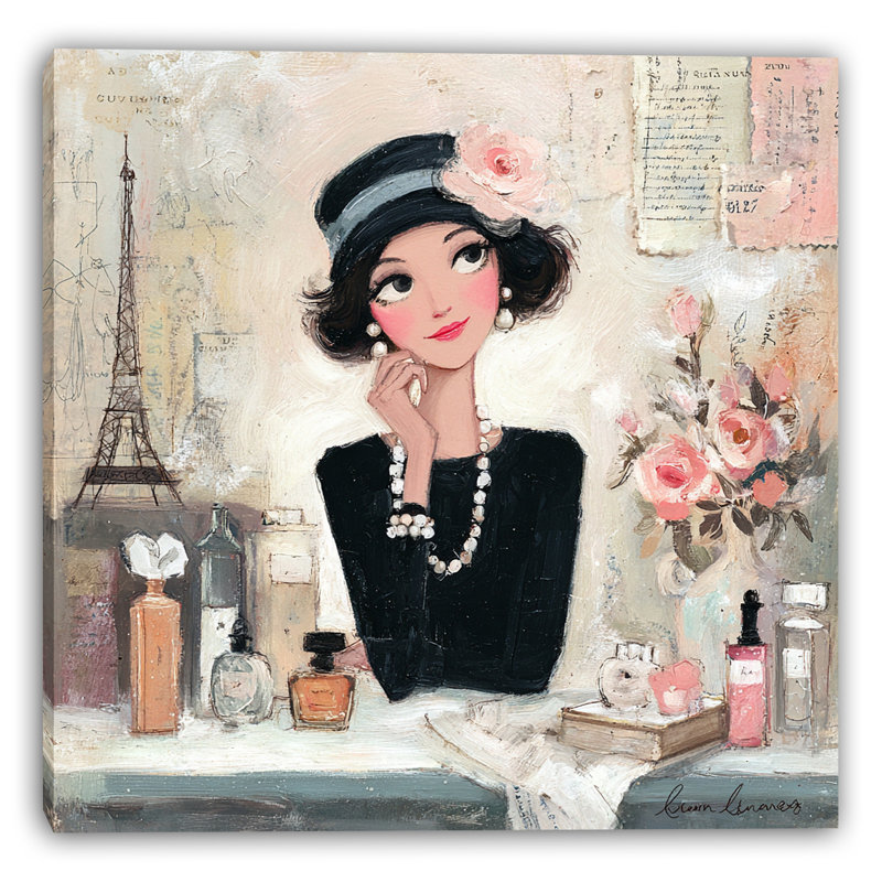 Romantic Paris Style Wrapped Canvas Wall Art
