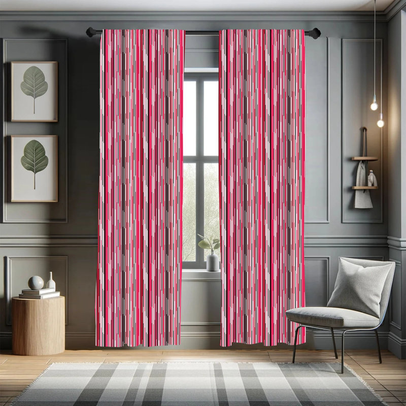 Striped Semi-Sheer Rod Pocket Sliding Panel, 28" x 95"