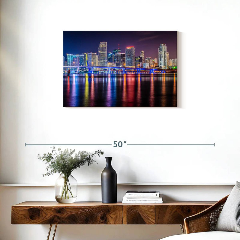 Couleurs Sirci Miami la nuit, H 20 po x l 30 po