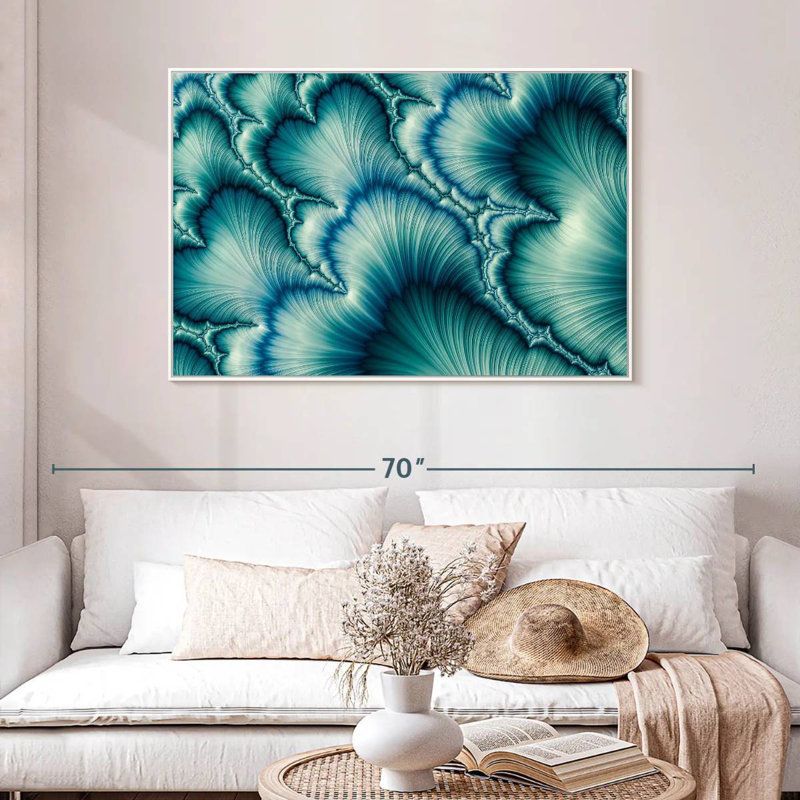 Pétales numériques Chrishayla, Cadre flottant blanc, 46 po x 31 po