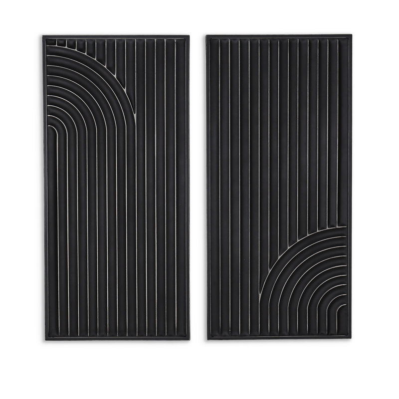 Modern Abstract Wall Decor on Metal, White