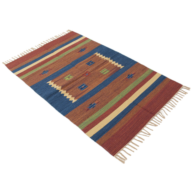 Kolnaski Southwestern Flatweave Area Rug, Rectangle 90 x 150cm