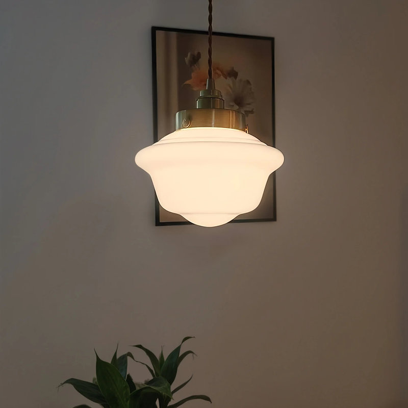 Lampe suspendue en verre Schoolhouse