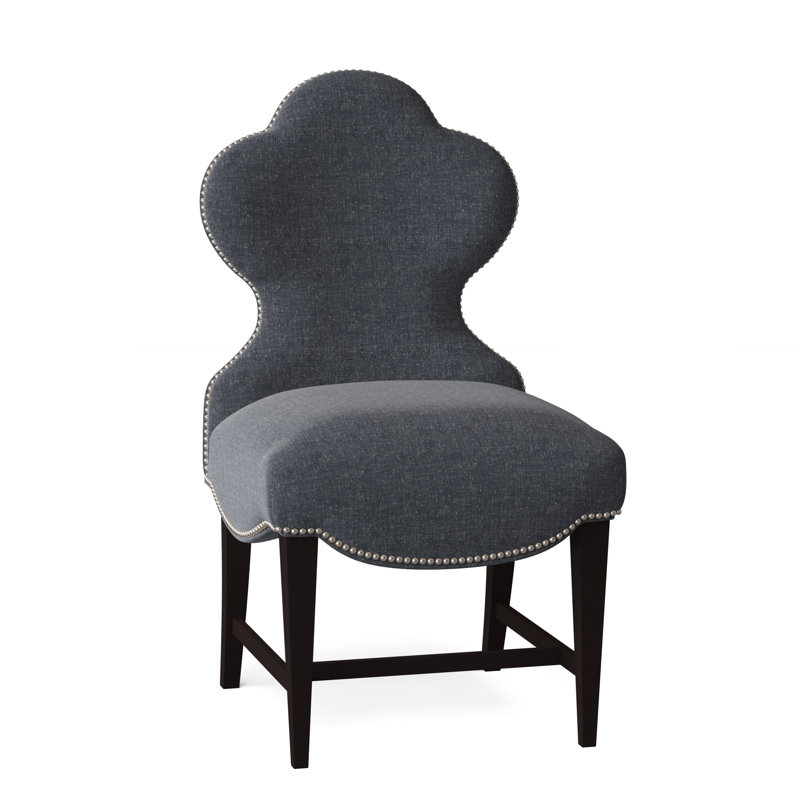 Ace Of Clubs Dining Chair, Vintage Ebony, Polished Nickel Small, Margaret Lipstick