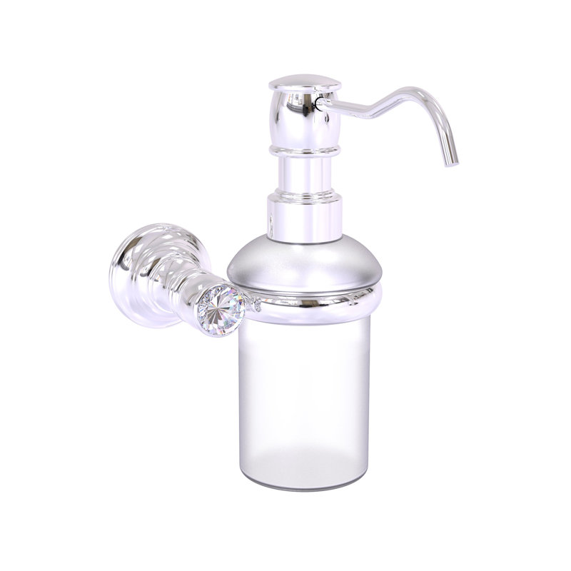 Distributeur de savon mural en cristal Gavin, Chrome poli