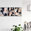 Abstract Geometric Soft Pastel Pink Gold Blue - 3 Piece No Frame Print Set-1834087434