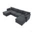 Canapé modulaire en chenille avec coussins doubles-466173739