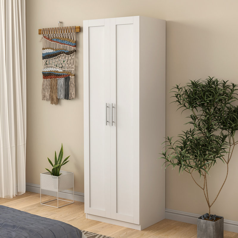 Armoire haute à 2 portes avec cloisons, blanc