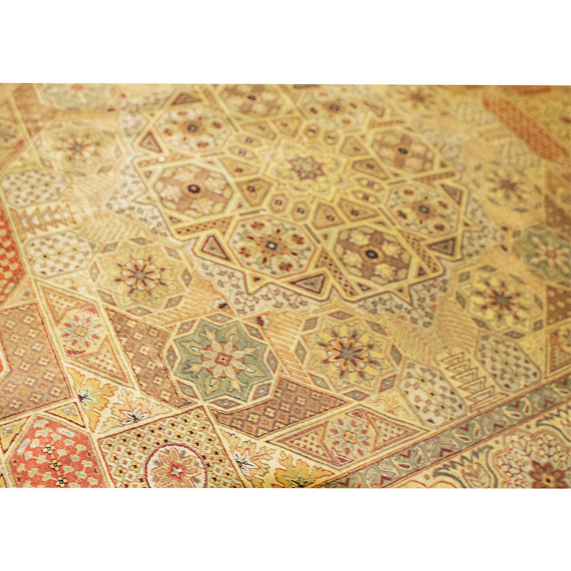 Hand Knotted Wool Area Rug in Cream