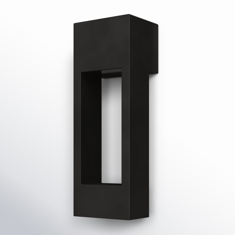 Blandburg Aluminum LED Wall Light, Black, 20" H x 7" W x 7" D