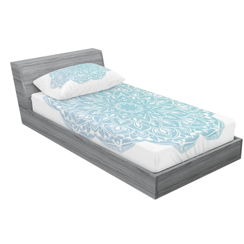 Ensemble de draps Mandala, Ensemble de draps pour lit simple TG avec drap-hou