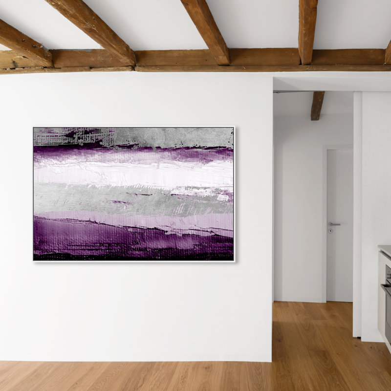 «Abstract Envision and Elevate Violet», impression, Cadre blanc, H 36 po x l 54 po, Doré