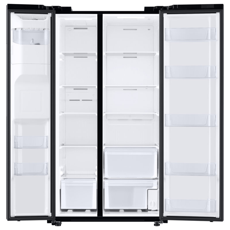 Samsung 27,4 pieds cubes Réfrigérateur côte à côte à grande capacité, Acier inoxydable noir