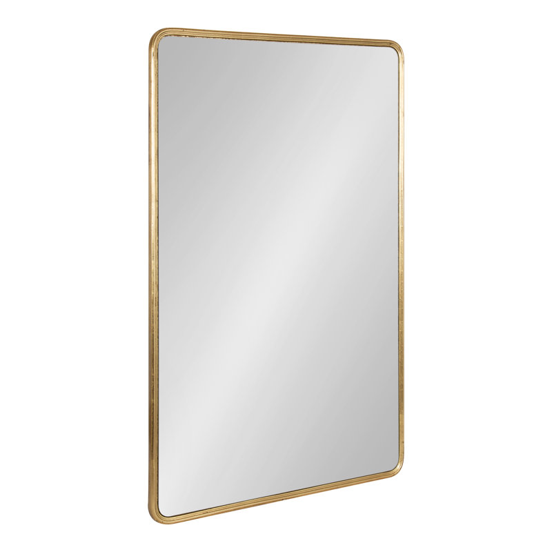 Caskill Framed Radius Rectangle Wall Mirror, 36" x 24", Gold