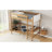 Loft Bed With Desk, Upholstered Loft Bed Frame With Ladder, Safety Guardrails,Rubber Wooden,Teddy Fleece Fabric Headboard/Footboard