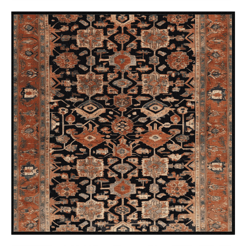 Tapis brun lavable à la machine, Carré 6 pi