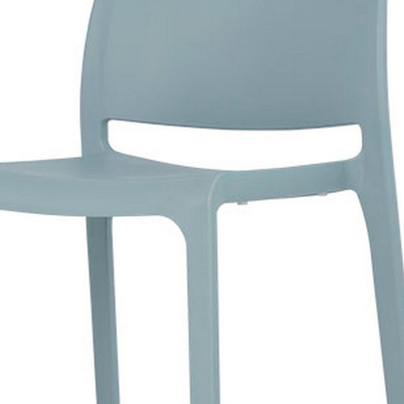 Ensemble de deux chaises de bar d'extérieur à dossier bas en plastique robuste bleu bébé 30 po