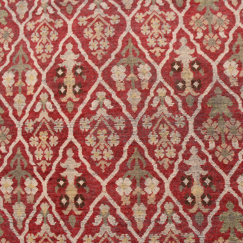 Burano Hand Knotted Wool Geometric Area Rug, Rectangle 6' x 9'