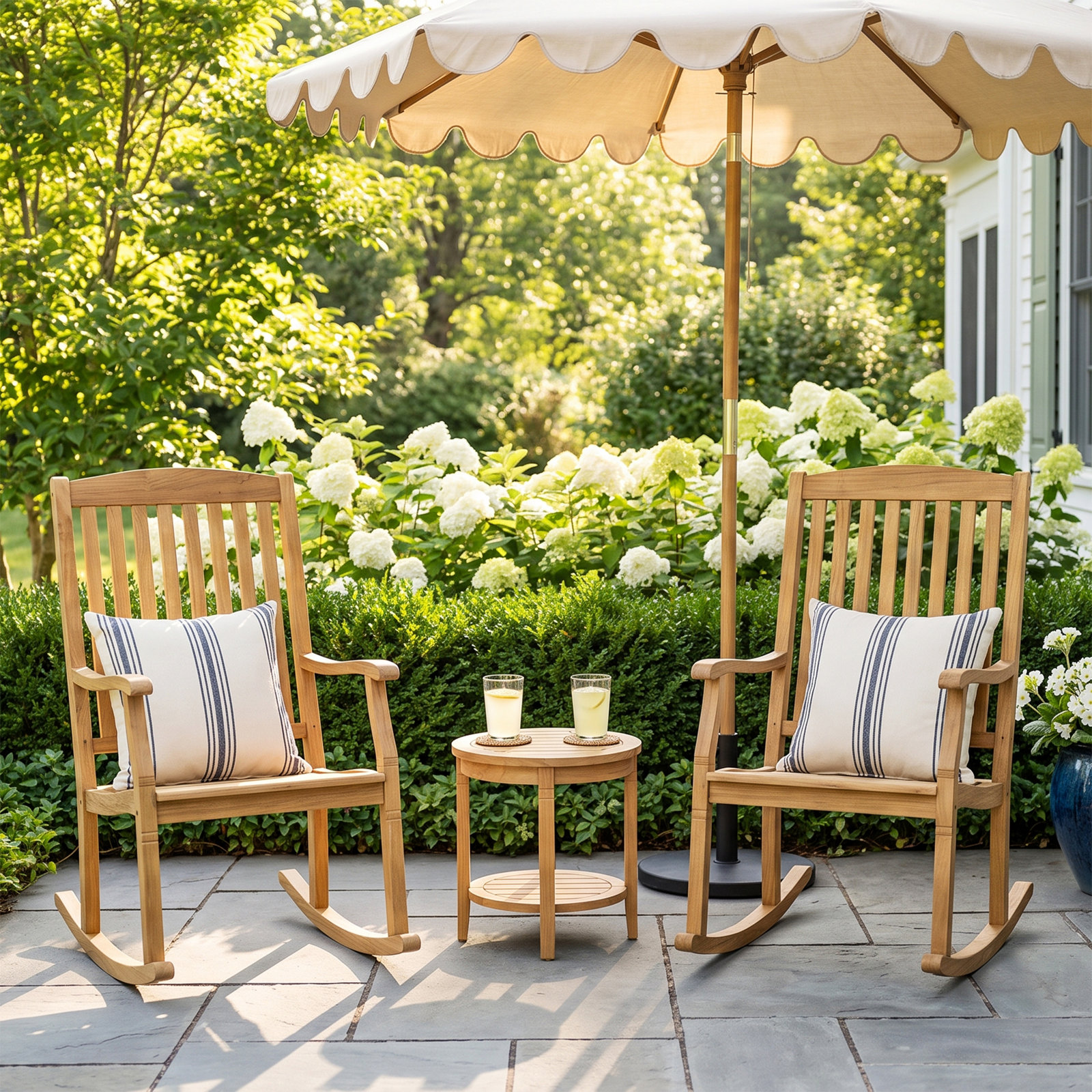 Sawyer 2-Person Teak Patio Seating Group, Natural