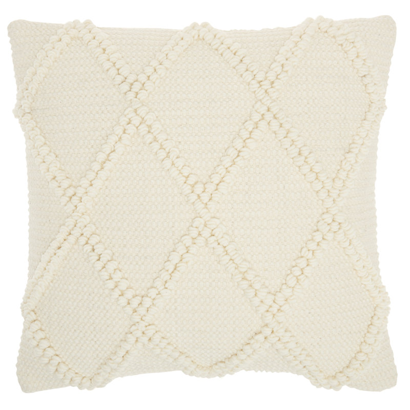  Housse de coussin carré et insert, Ivoire