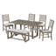 6-Piece Retro Dining Table Set for 6, 60" Wood Kitchen Table and Chairs Set of 4 with Bench Designed Trestle Base for kitchen & Dining Room-1549162354