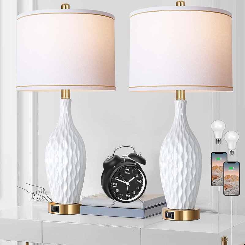 Lampe de table en céramique Neira USB