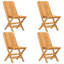 Theda 4 - Person Teak Patio Dining Set with Rectangular Table