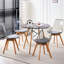 Ensemble de 4 chaises de salle à manger en acrylique transparent avec coussins en cuir de polyuréthane et pieds en hêtre massif pour le salon-919520904-919520907