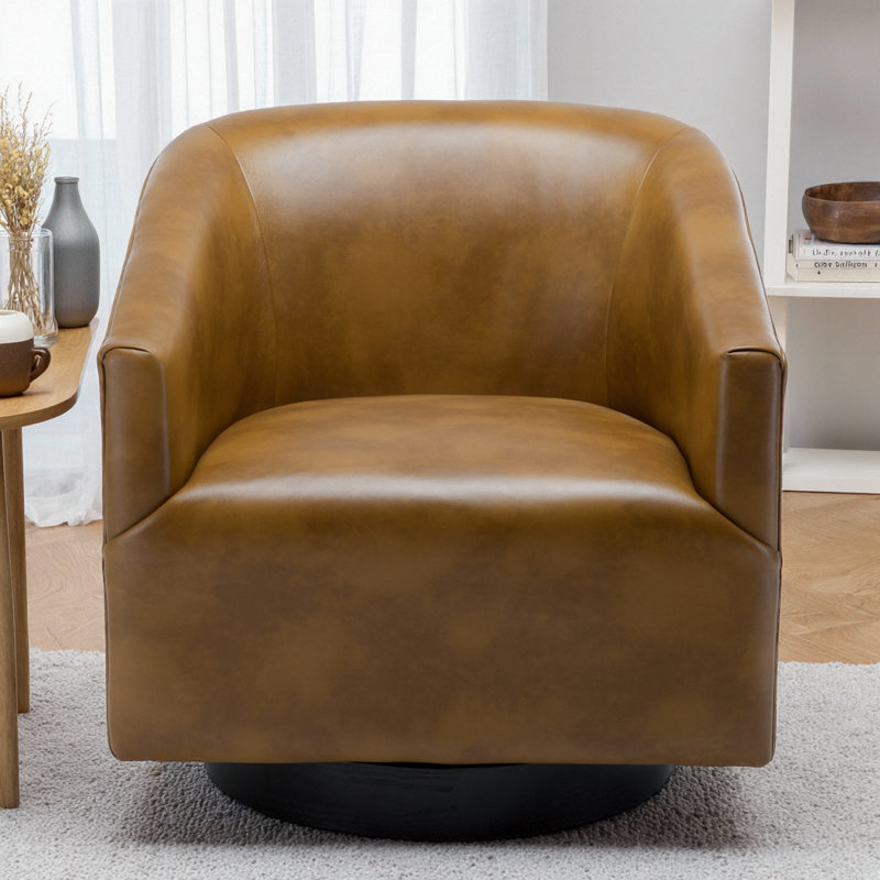 Chaise pivotante en similicuir Garland, Chameau