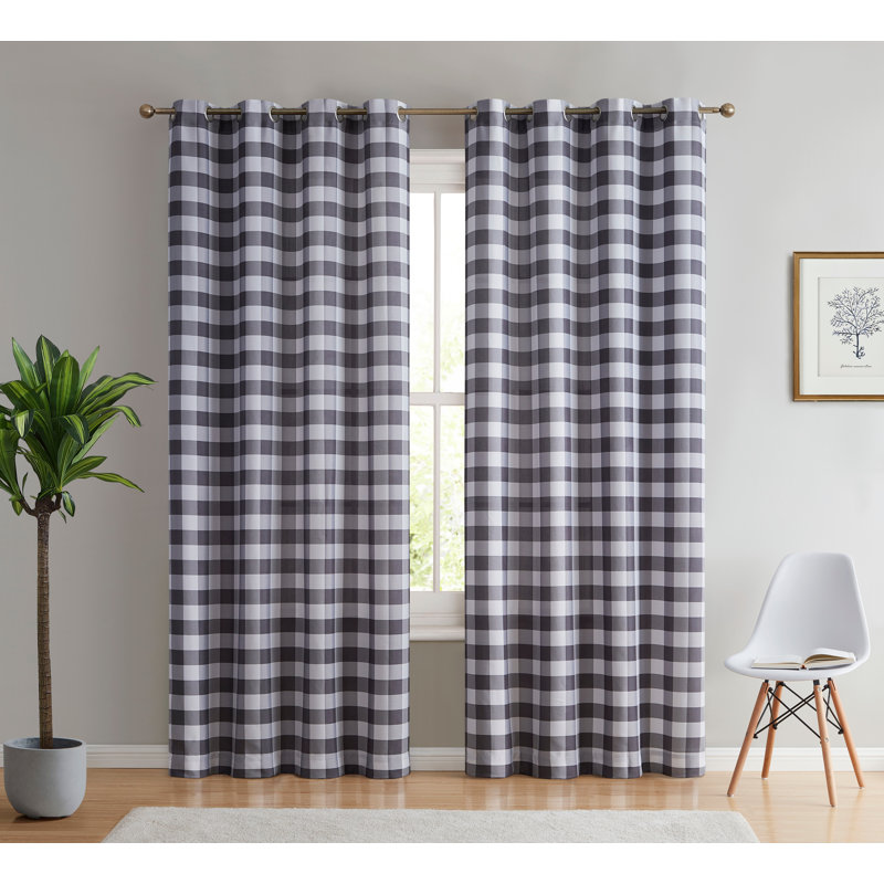 Fallbrook Polyester Light Filtering Curtain, Gray, 54" W x 72" L