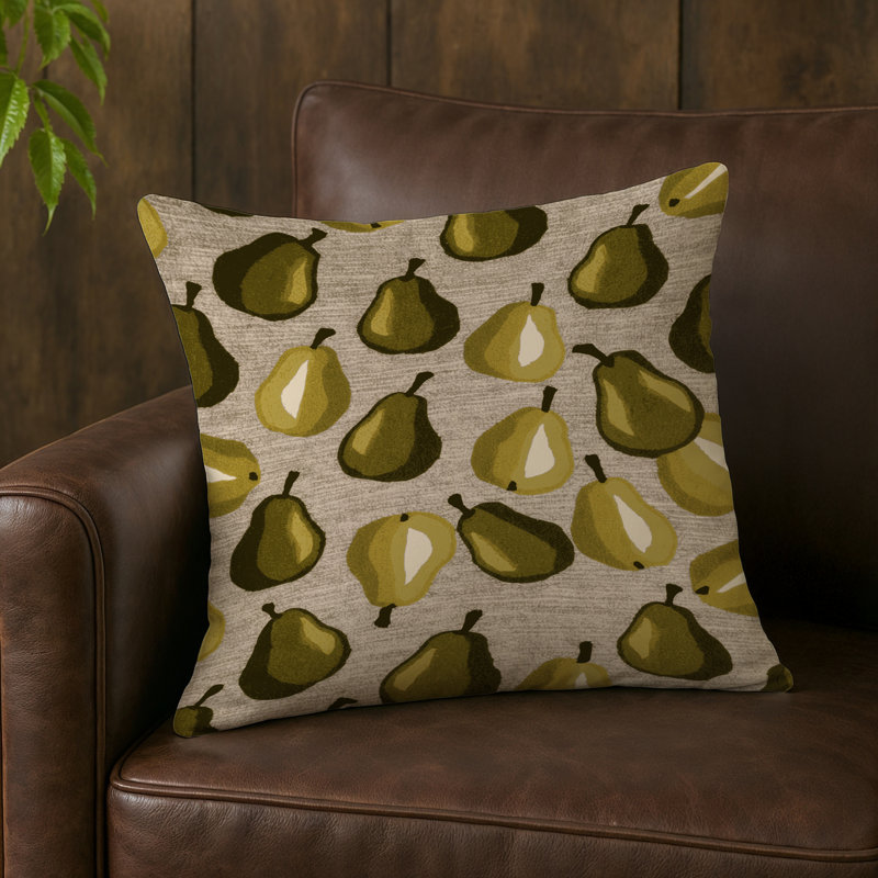 Coussin intérieur et extérieur, Carré 18 po, Poire Nashi