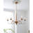 6 Lights French Country Farmhouse Vintage Copper Brass Chandelier
