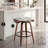 Deering Modern Upholstered Faux Leather 360° Swivel Stool with Curved Wood Legs-1215229340